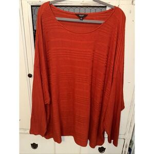 Simply Vera‎ Wang Women's Rustic Orange  Long Sleeve Textured Knit Top Size 4x